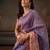 Lavender printed tissue traditional saree with blouse piece