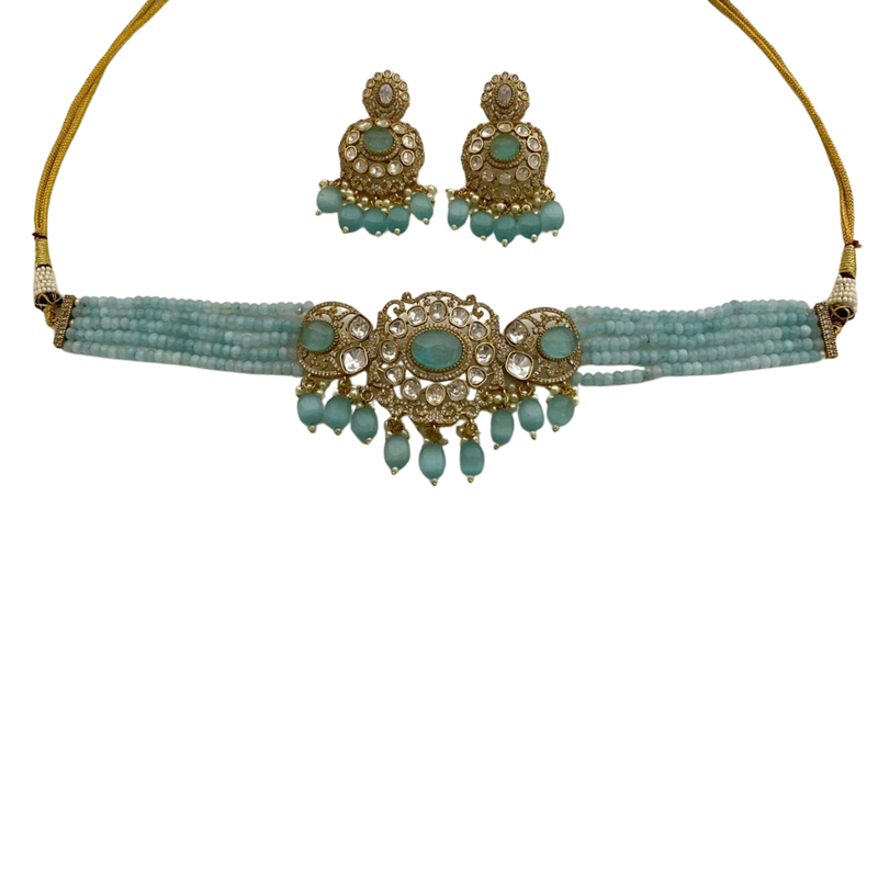Azure bloom diamond necklace & earring set
