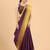 Purple plain silk blend ethnic saree with blouse piece