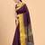 Purple plain silk blend ethnic saree with blouse piece