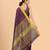 Purple plain silk blend ethnic saree with blouse piece