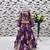 purple  heavy fox georgette gown set with digital print work - designer party wear
