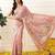 Pink ethnic motifs embroidered art silk festive saree with blouse piece