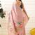 Pink ethnic motifs embroidered art silk festive saree with blouse piece