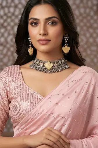 The majestic heart choker & earring set