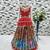 multi heavy chinon silk with digital print with embroidery work - designer party wear