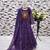 purple  heavy fox georgette gown set with digital print work - designer party wear