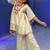 off white pure khadi cotton ethnic wear set with embroidery sequence work with real mirror work - designer party wear