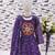 purple  heavy fox georgette gown set with digital print work - designer party wear