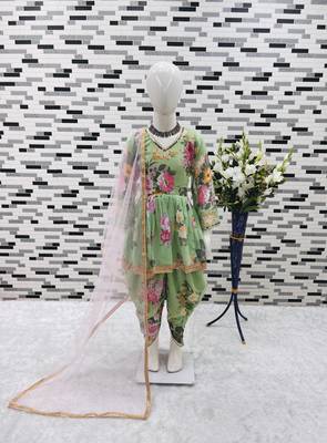 pista  heavy fox georgette salwar suit set with digital print work - designer party wear 1