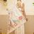 Cream ethnic motifs embroidered art silk festive saree with blouse piece