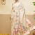 Cream ethnic motifs embroidered art silk festive saree with blouse piece