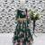 green  heavy fox georgette gown set with digital print work - designer party wear