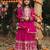 rani pink  heavy fox georgette gown set with sequence embroidery work - designer party wear
