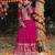 rani pink  heavy fox georgette gown set with sequence embroidery work - designer party wear
