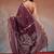 Purple floral cotton blend festive saree with blouse piece