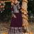 purple  heavy fox georgette gown set with sequence embroidery work - designer party wear