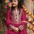 rani pink  heavy fox georgette gown set with sequence embroidery work - designer party wear