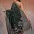 Green floral cotton blend festive saree with blouse piece