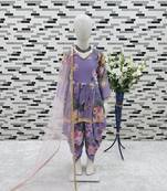 lavender  heavy fox georgette salwar suit set with digital print work - designer party wear