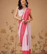Pink bandhani printed georgette traditional saree with blouse piece