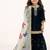navy blue pure gmy silk with heavy embroidery sequence work - designer party wear