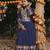 navy blue  heavy fox georgette gown set with sequence embroidery work - designer party wear