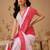 Pink bandhani printed georgette traditional saree with blouse piece