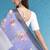 Blue printed silk blend ethnic saree with blouse piece