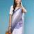 Blue printed silk blend ethnic saree with blouse piece