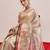 Beige printed silk cotton ethnic saree with blouse piece