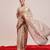 Beige printed silk cotton ethnic saree with blouse piece