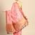 Pink printed cotton blend ethnic saree with blouse piece