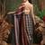 Black printed silk cotton ethnic saree with blouse piece