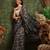 Black printed cotton blend ethnic saree with blouse piece