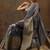 Grey printed silk blend ethnic saree with blouse piece