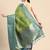 Olive printed silk blend ethnic saree with blouse piece