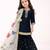 navy blue pure gmy silk with heavy embroidery sequence work - designer party wear