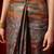 Grey printed cotton blend ethnic saree with blouse piece