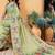Green printed silk cotton ethnic saree with blouse piece
