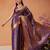 Purple woven silk blend ethnic saree with blouse piece