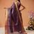Purple woven silk blend ethnic saree with blouse piece