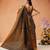 Black woven silk blend ethnic saree with blouse piece
