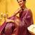 Pink woven silk blend ethnic saree with blouse piece