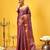 Pink woven silk blend ethnic saree with blouse piece