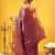 Pink woven silk blend ethnic saree with blouse piece