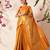 Mustard woven silk blend ethnic saree with blouse piece