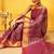 Pink woven silk blend ethnic saree with blouse piece