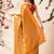 Mustard woven silk blend ethnic saree with blouse piece