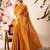 Mustard woven silk blend ethnic saree with blouse piece